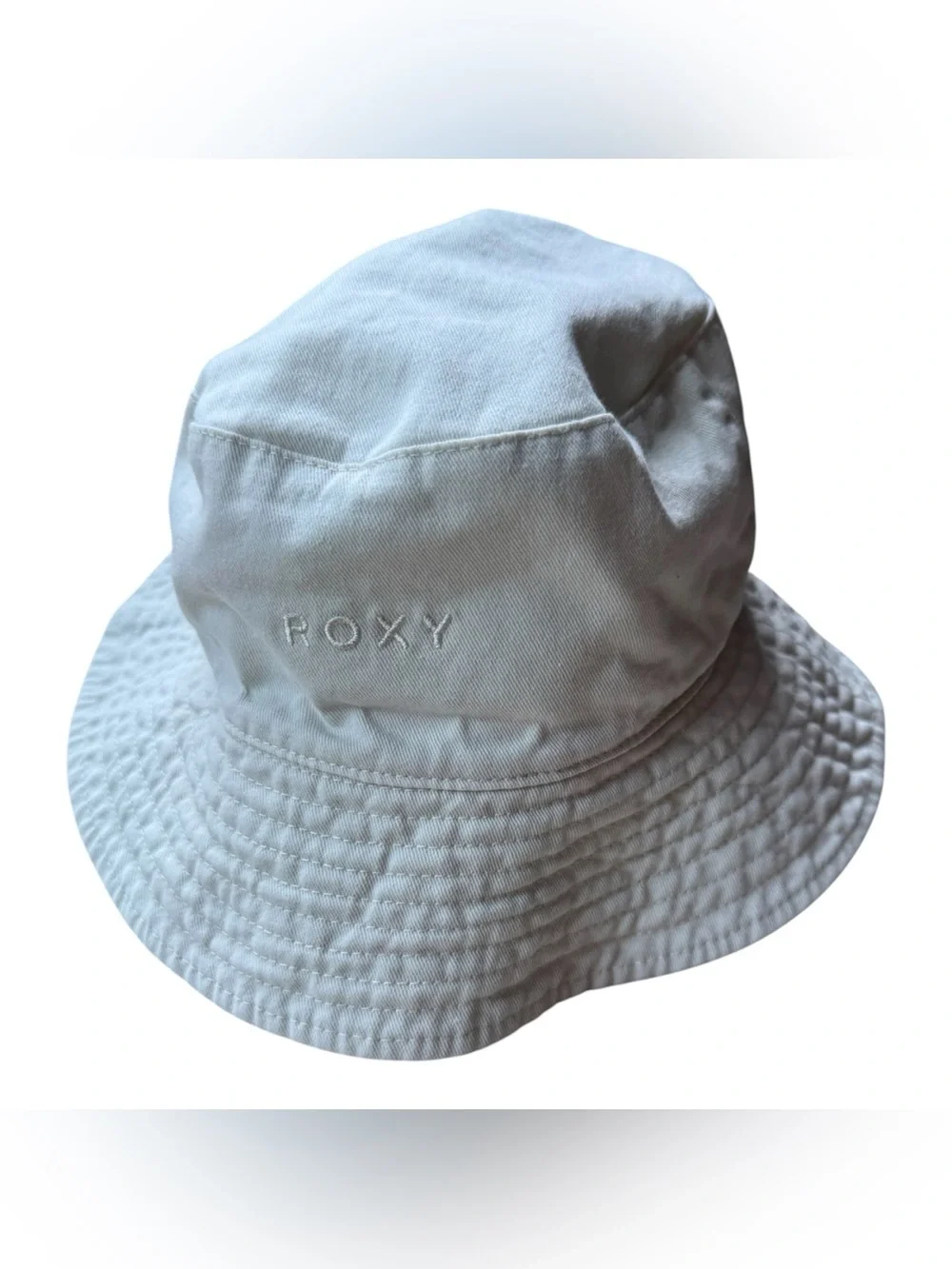 Roxy White and Light Green Patterned reversible white Kids Bucket Hat